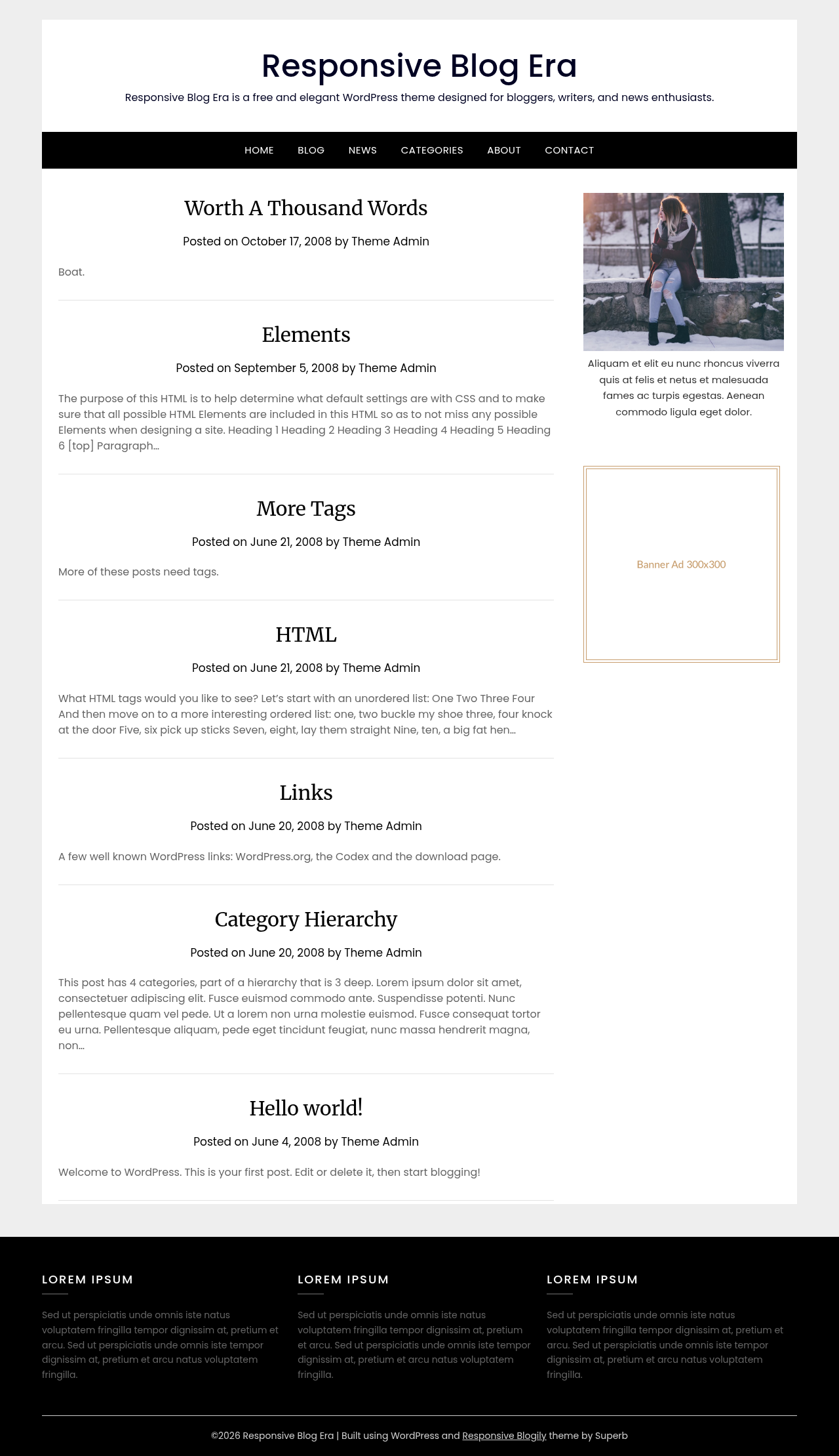 Десктоп (ниже) — Responsive Blog Era