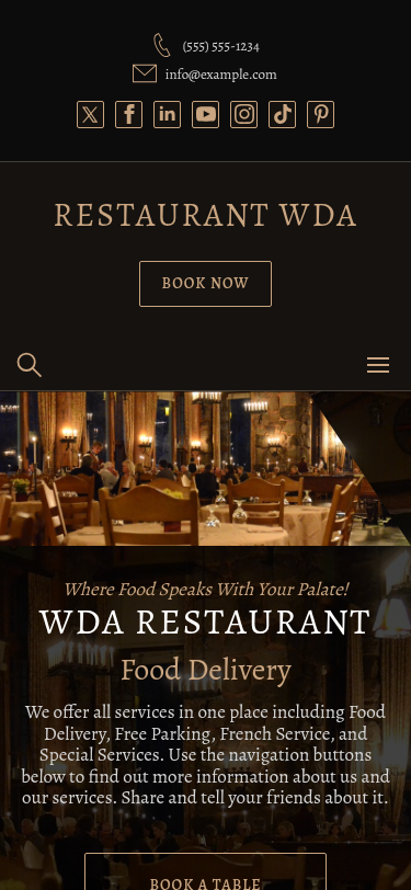 Мобильный вид — Restaurant WDA