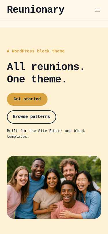 Мобильный вид — Reunionary