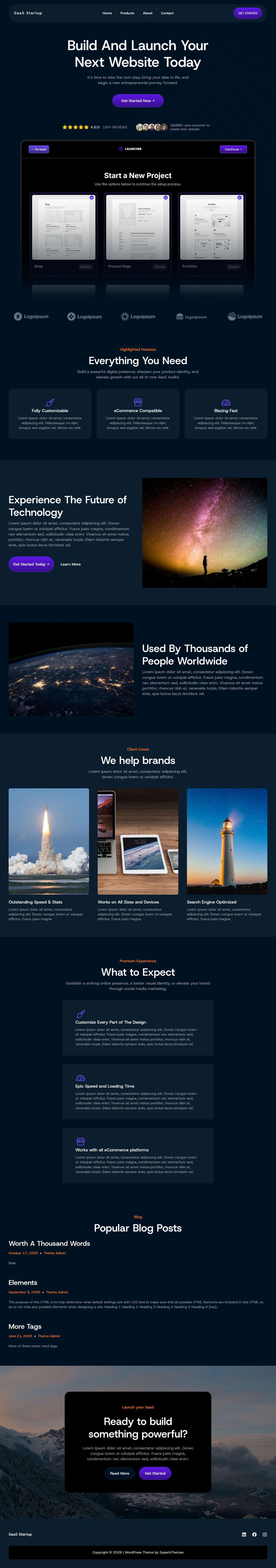 Десктоп (ниже) — SaaS Startup