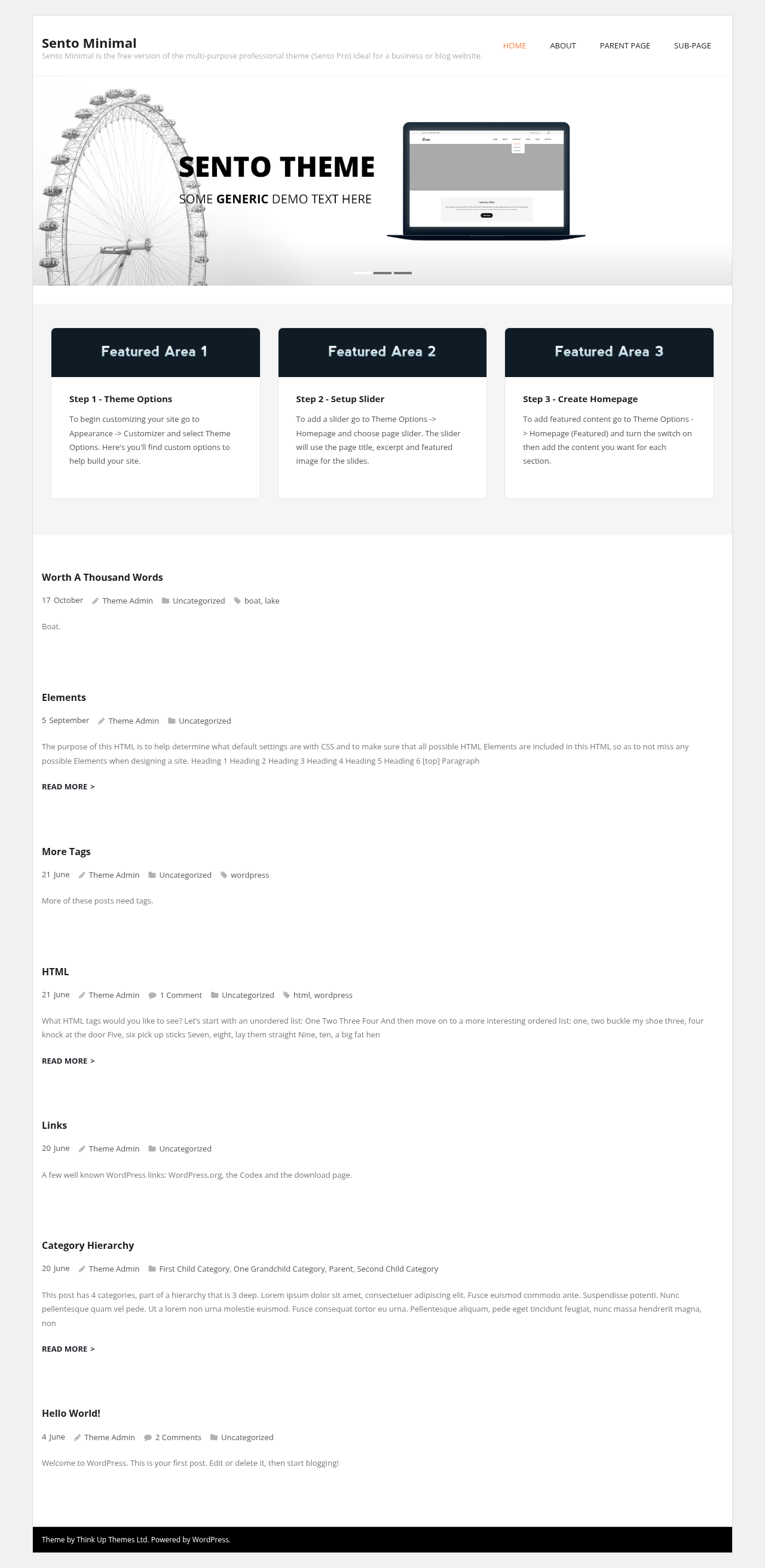 Десктоп (ниже) — Sento Minimal