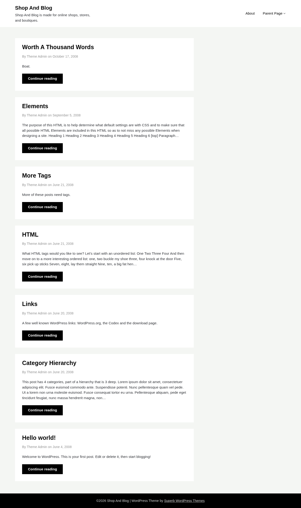 Десктоп (ниже) — Shop And Blog