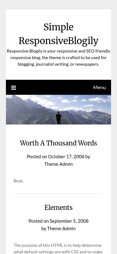 Мобильный вид — Simple ResponsiveBlogily