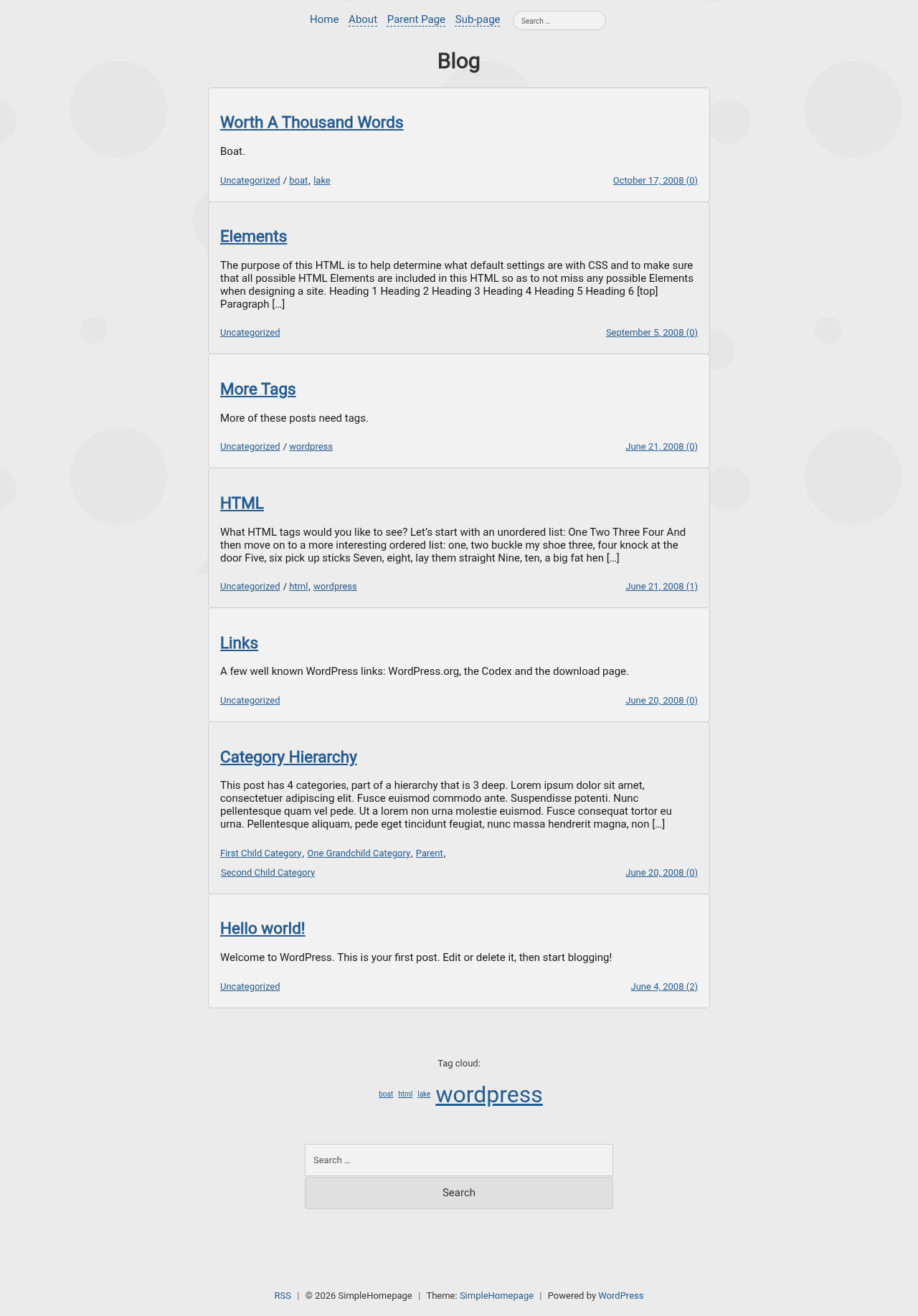 Десктоп (ниже) — SimpleHomepage