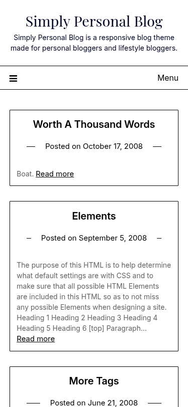 Мобильный вид — Simply Personal Blog