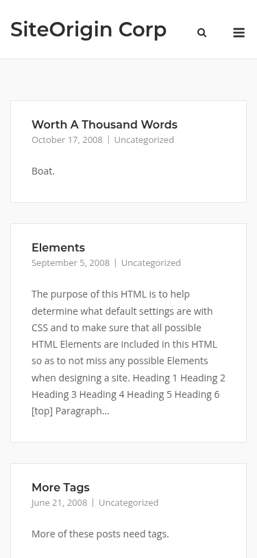 Мобильный вид — SiteOrigin Corp