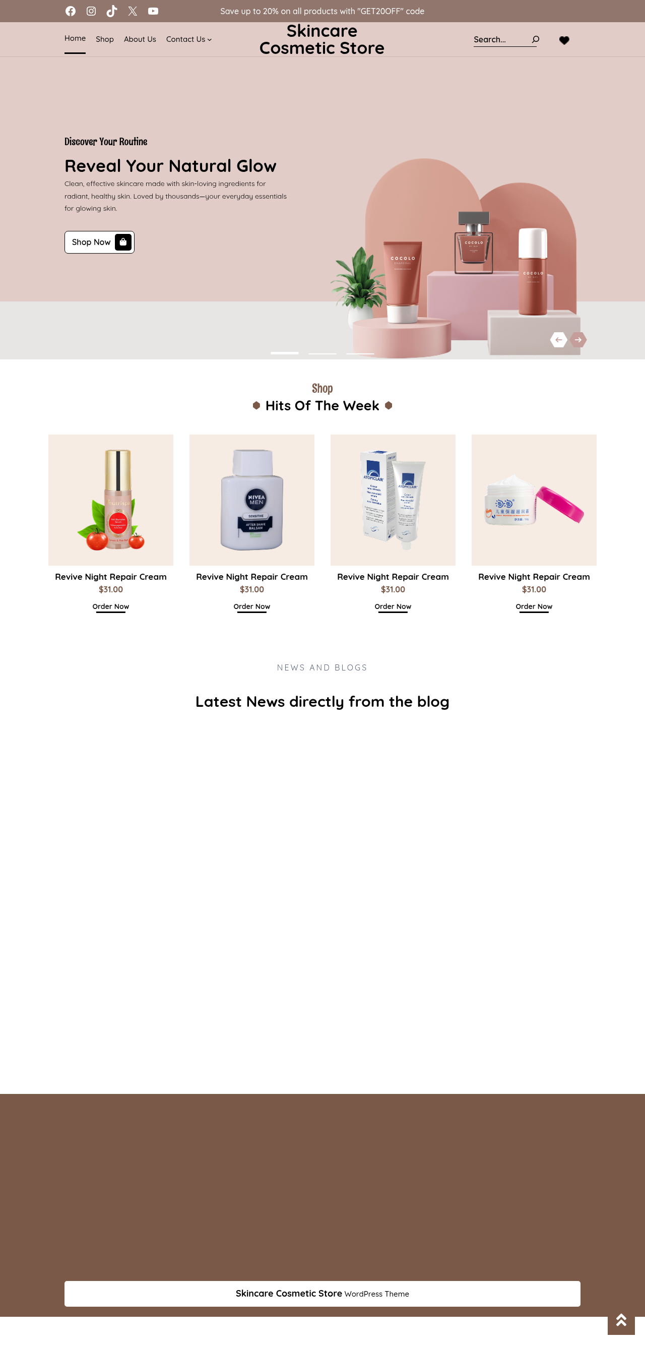 Десктоп (ниже) — Skincare Cosmetic Store