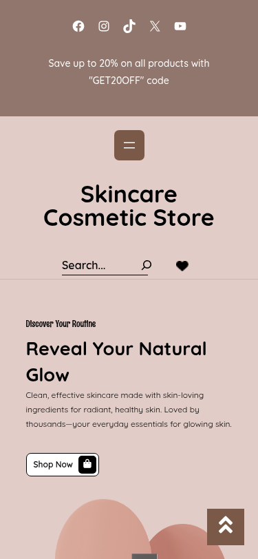 Мобильный вид — Skincare Cosmetic Store
