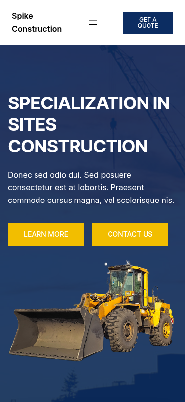 Мобильный вид — Spike Construction