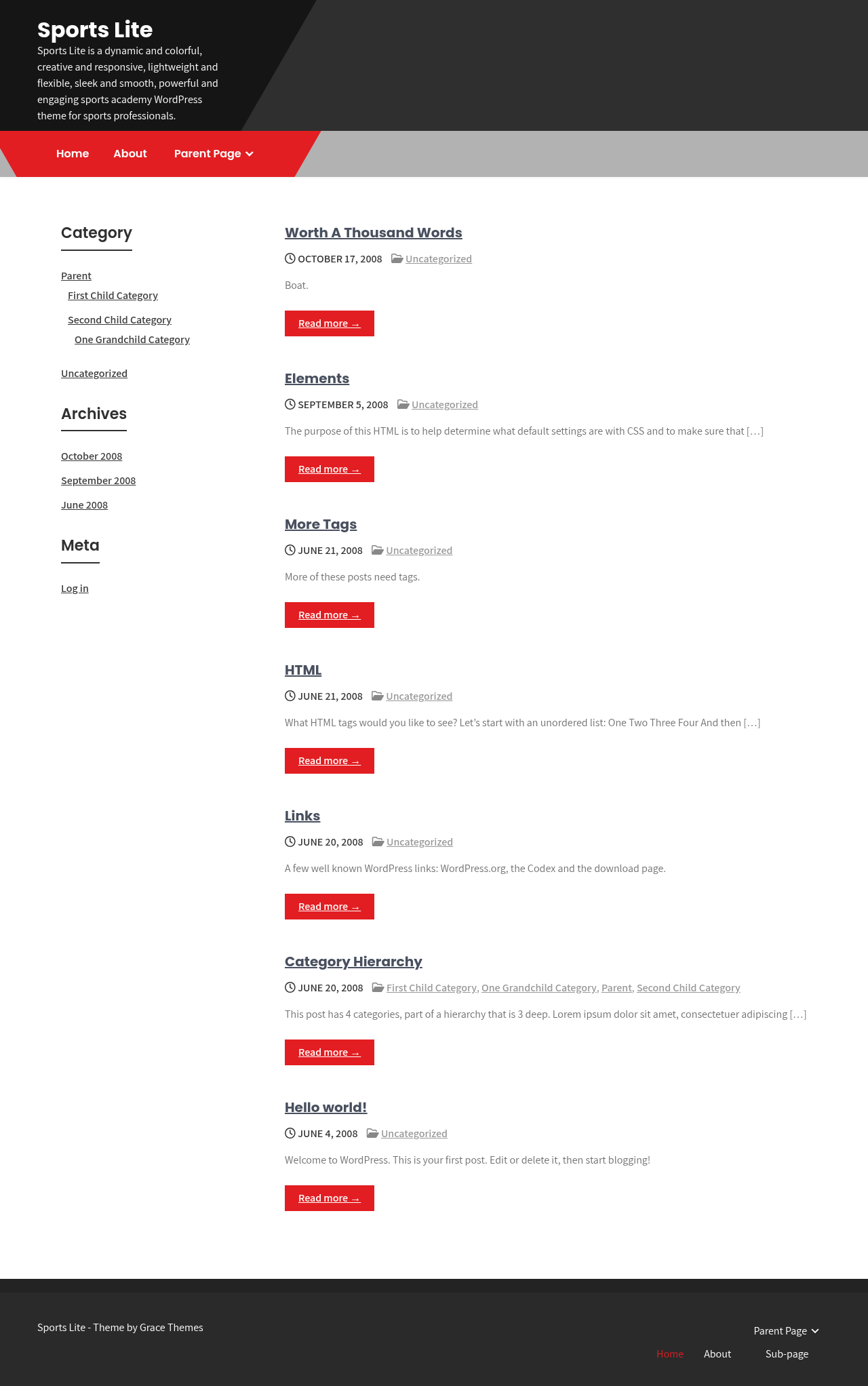Десктоп (ниже) — Sports Lite