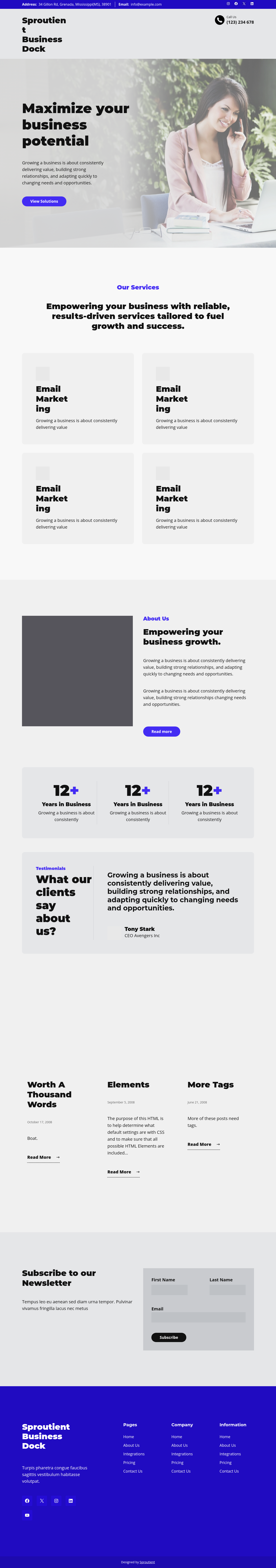 Десктоп (ниже) — Sproutient Business Dock