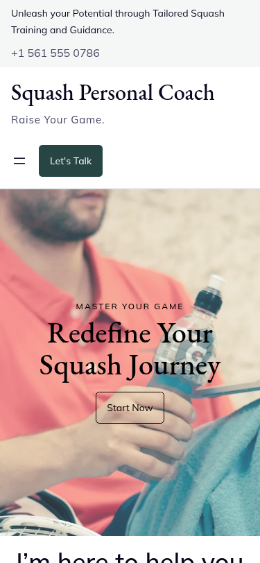 Мобильный вид — Squash Personal Coach