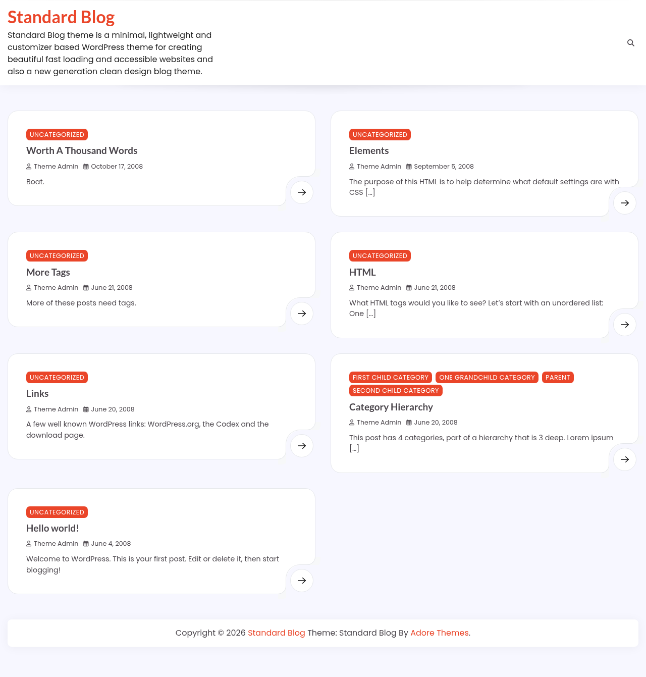 Десктоп (ниже) — Standard Blog