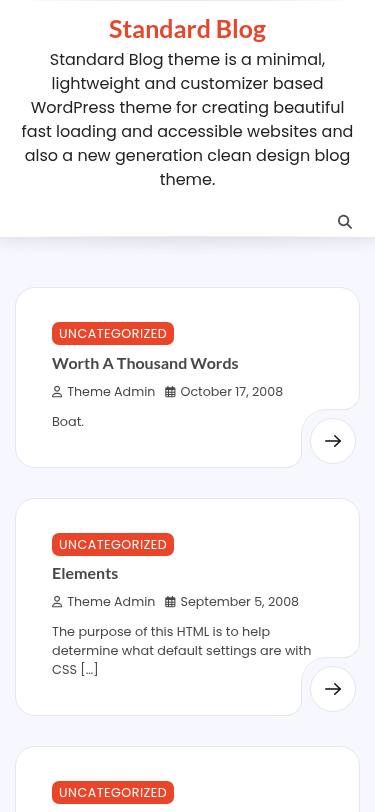 Мобильный вид — Standard Blog