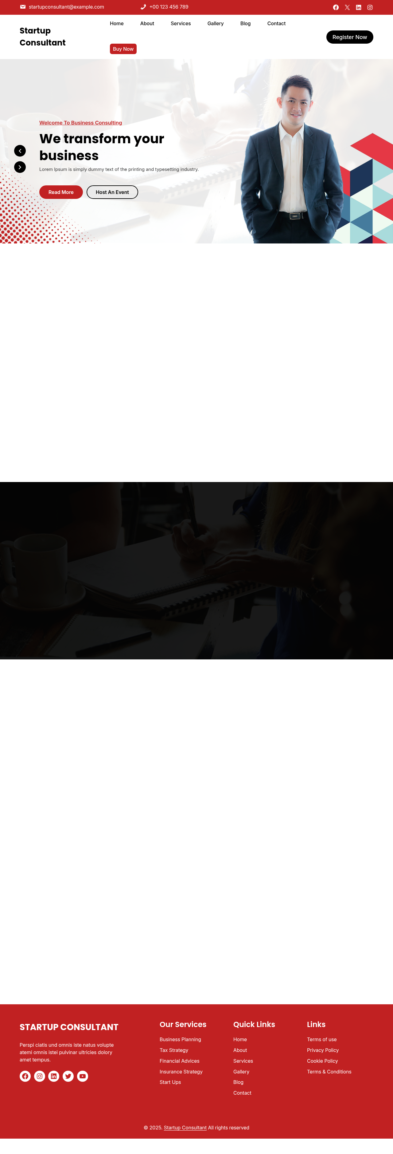 Десктоп (ниже) — Startup Consultant