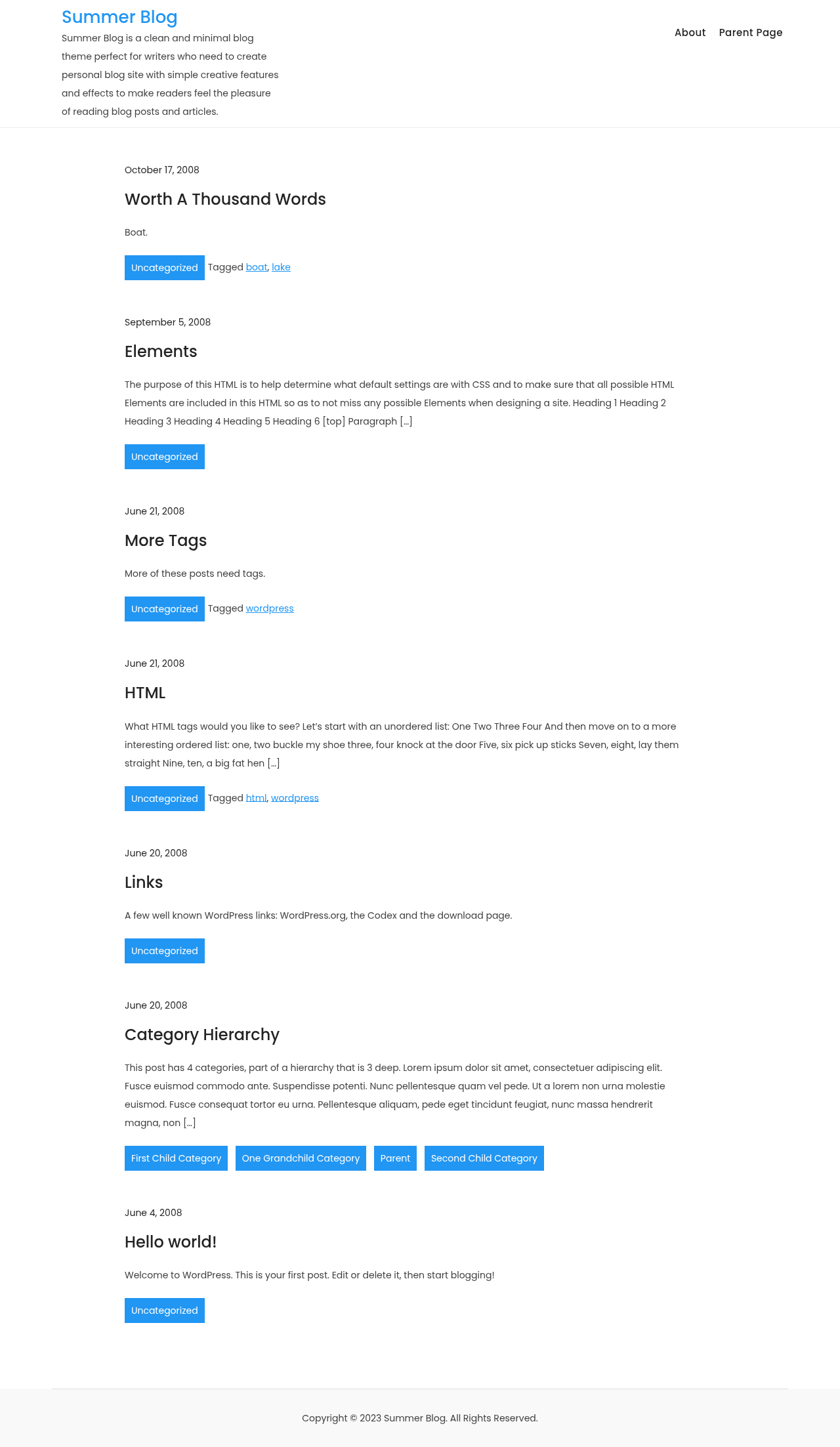 Десктоп (ниже) — Summer Blog