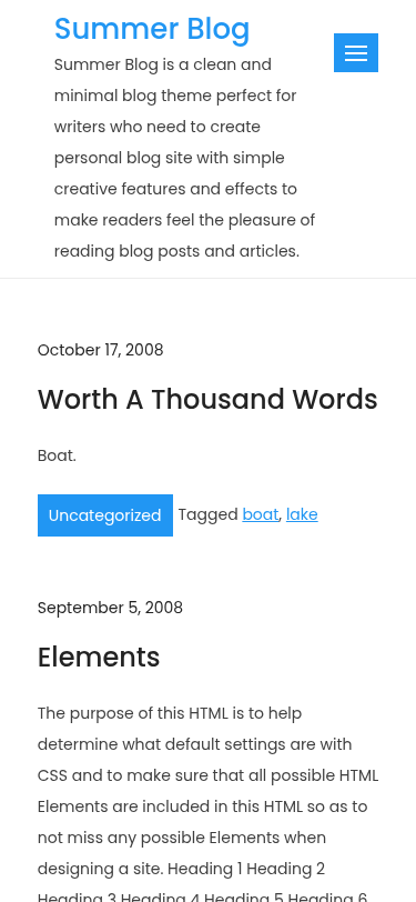 Мобильный вид — Summer Blog