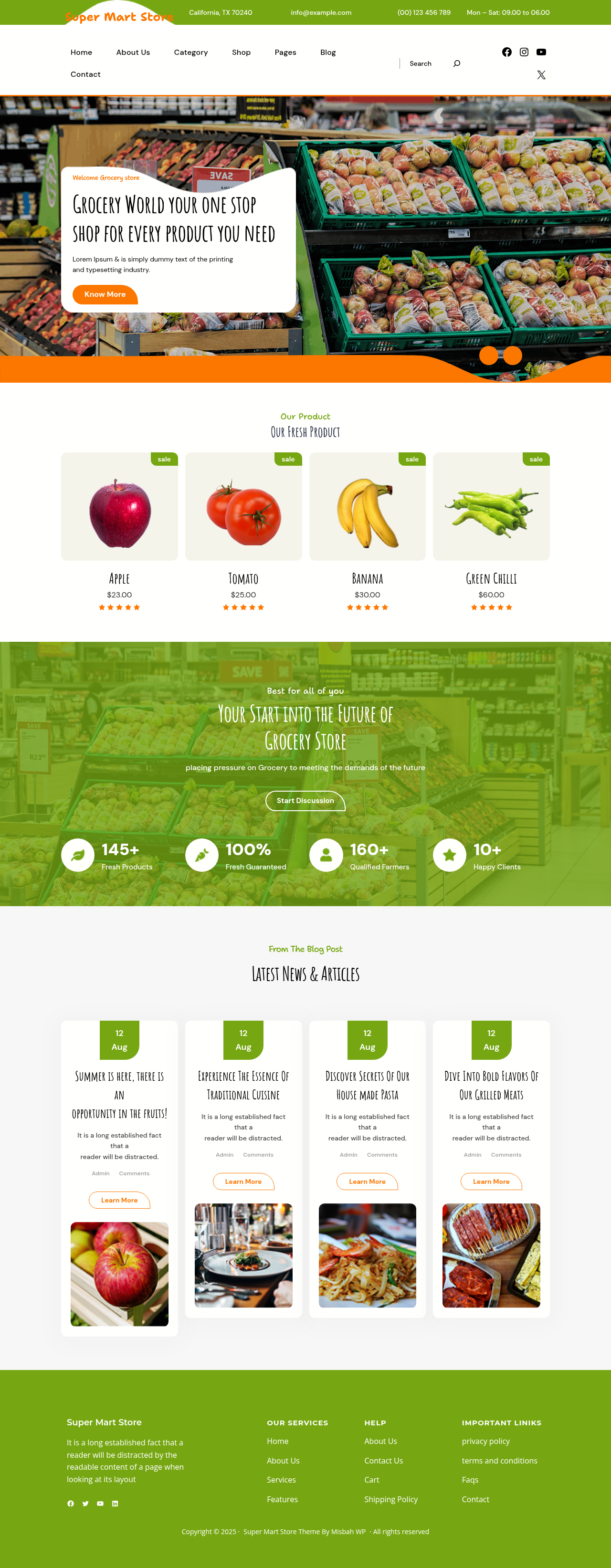 Десктоп (ниже) — Super Mart Store