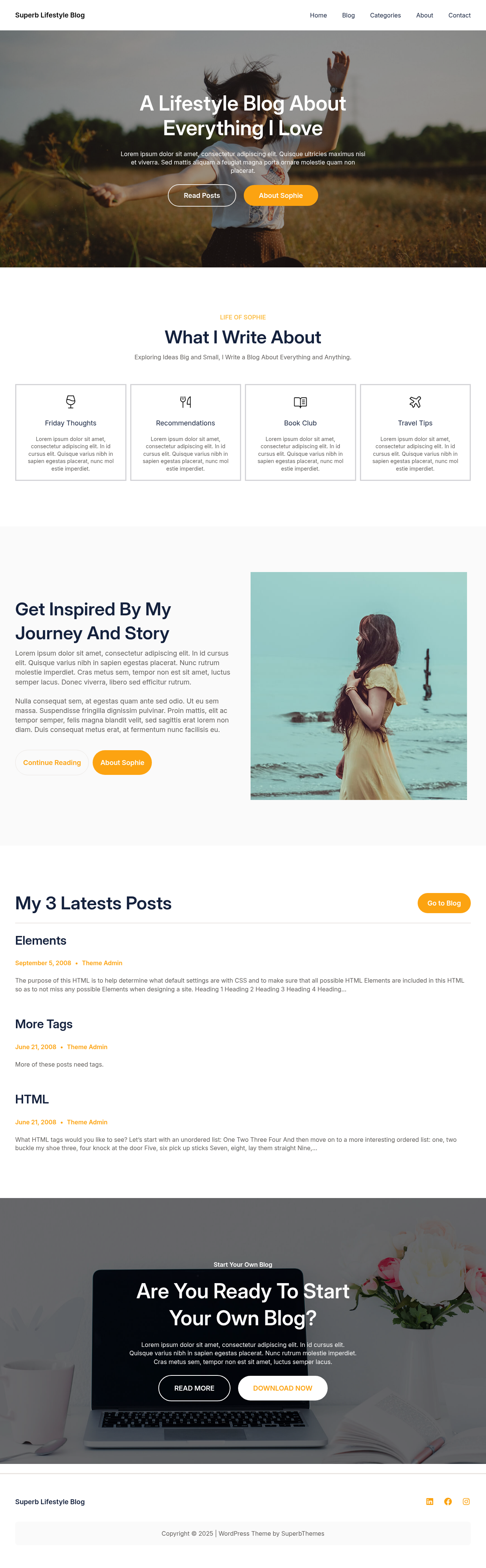 Десктоп (ниже) — Superb Lifestyle Blog