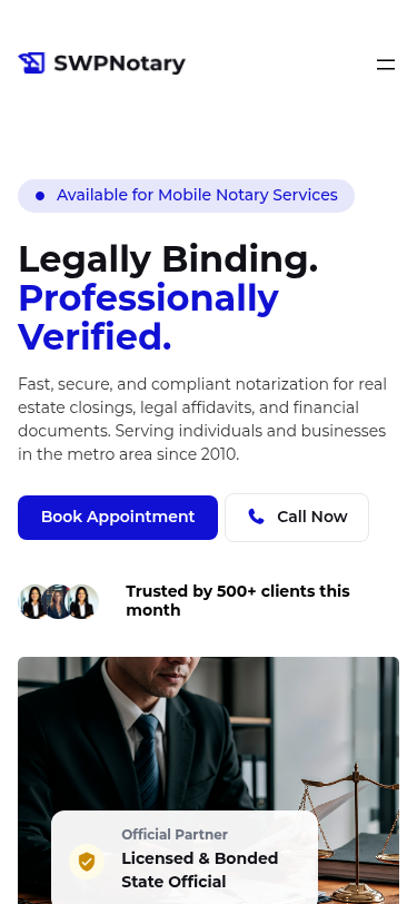 Мобильный вид — SWP Notary