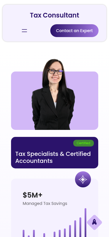 Мобильный вид — Tax Consultant