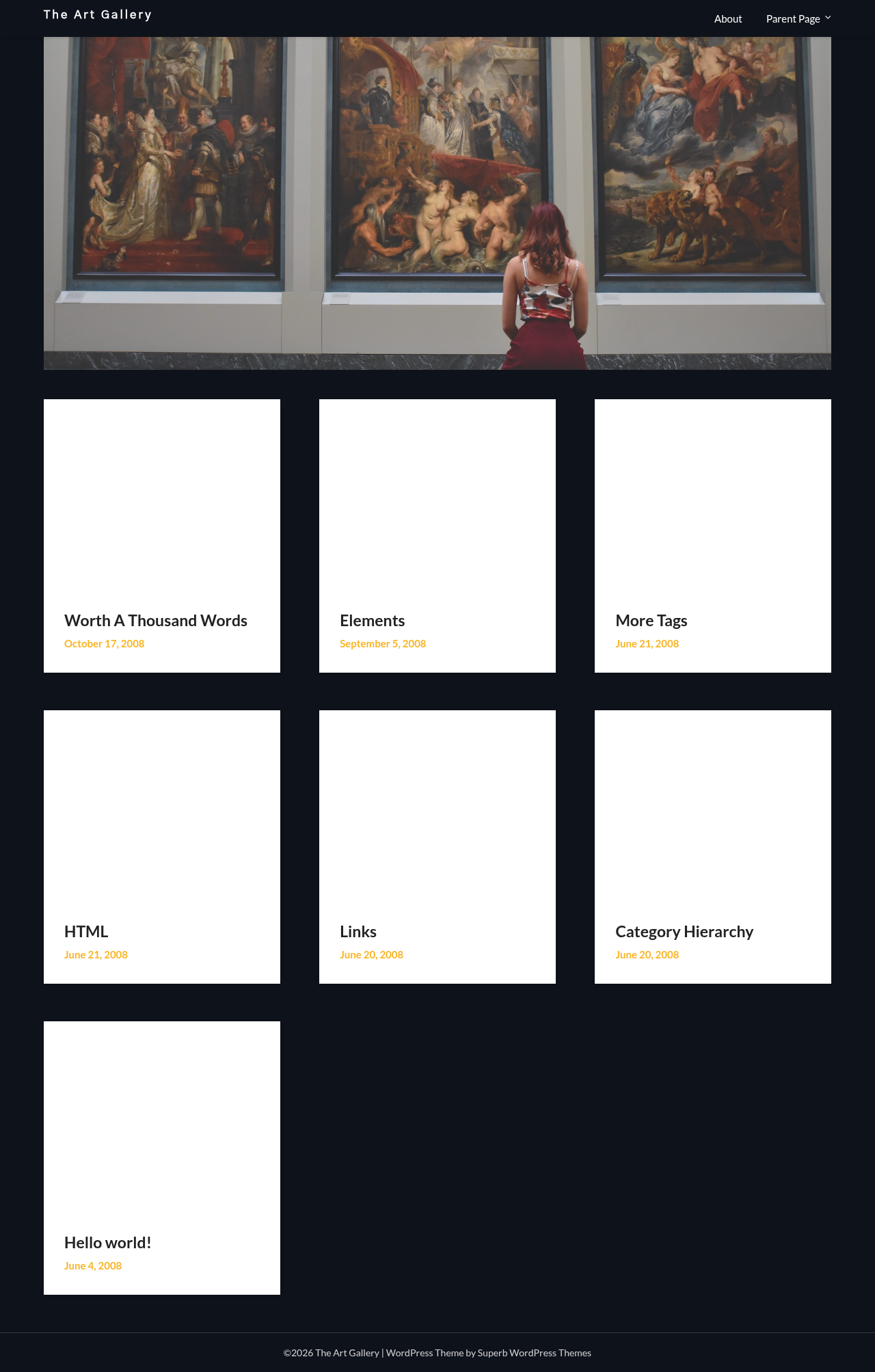 Десктоп (ниже) — The Art Gallery
