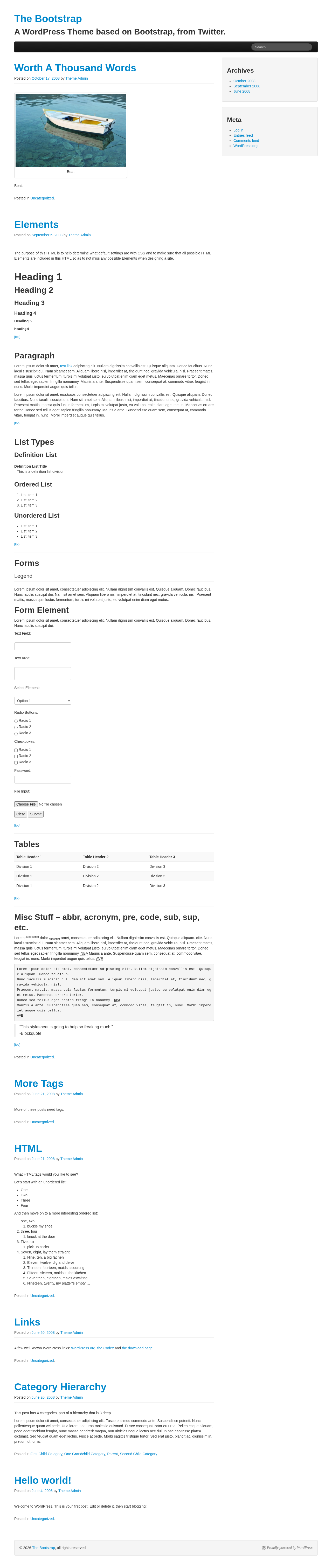 Десктоп (ниже) — The Bootstrap