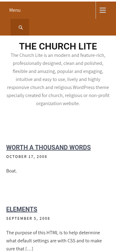 Мобильный вид — The Church Lite