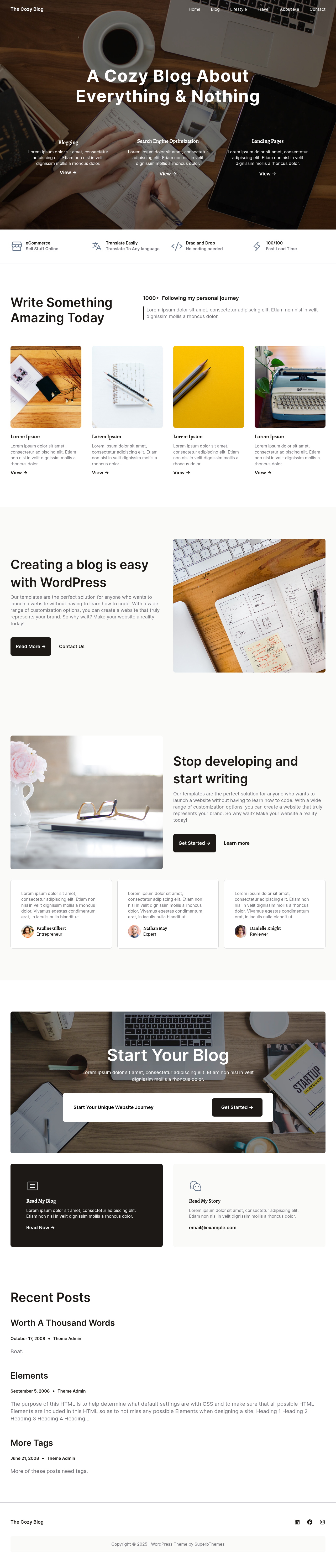 Десктоп (ниже) — The Cozy Blog