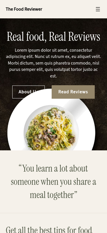 Мобильный вид — The Food Reviewer