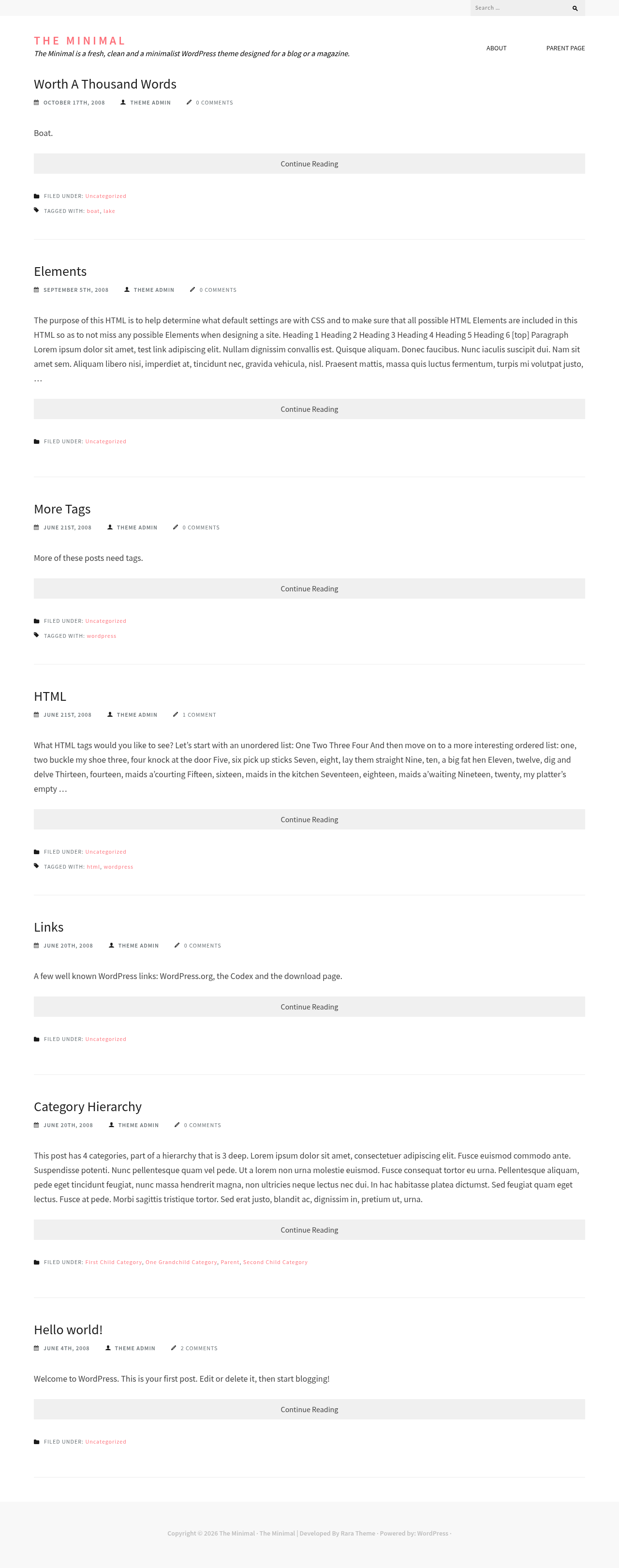 Десктоп (ниже) — The Minimal