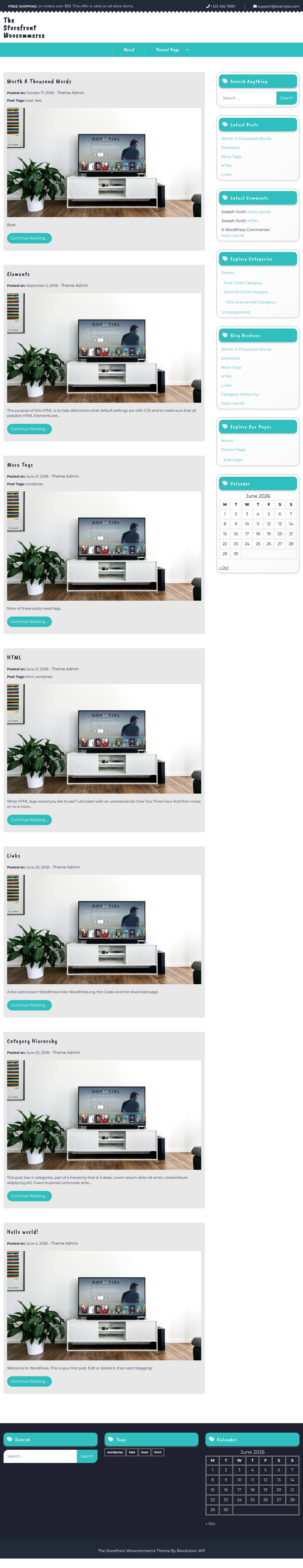 Десктоп (ниже) — The Storefront Woocommerce