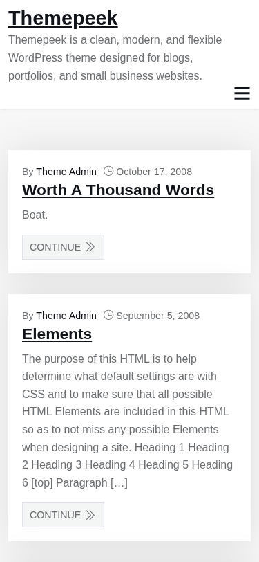 Мобильный вид — Themepeek