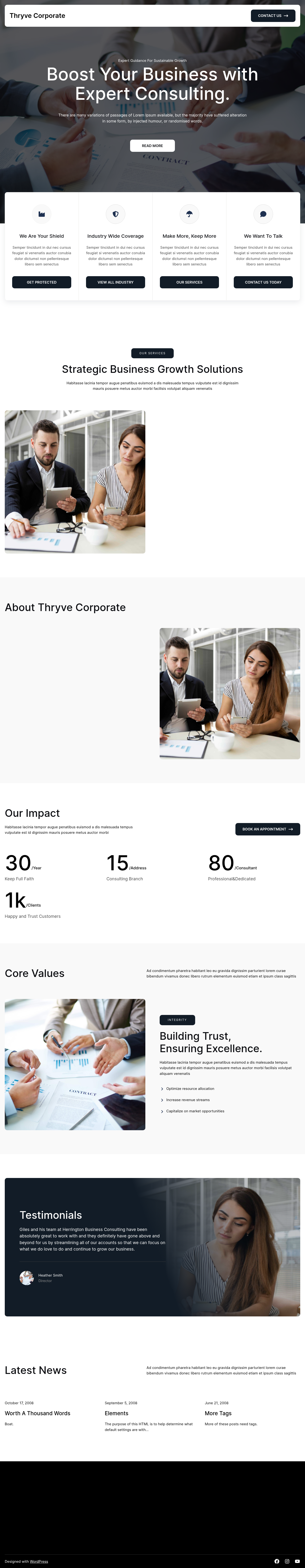 Десктоп (ниже) — Thryve Corporate