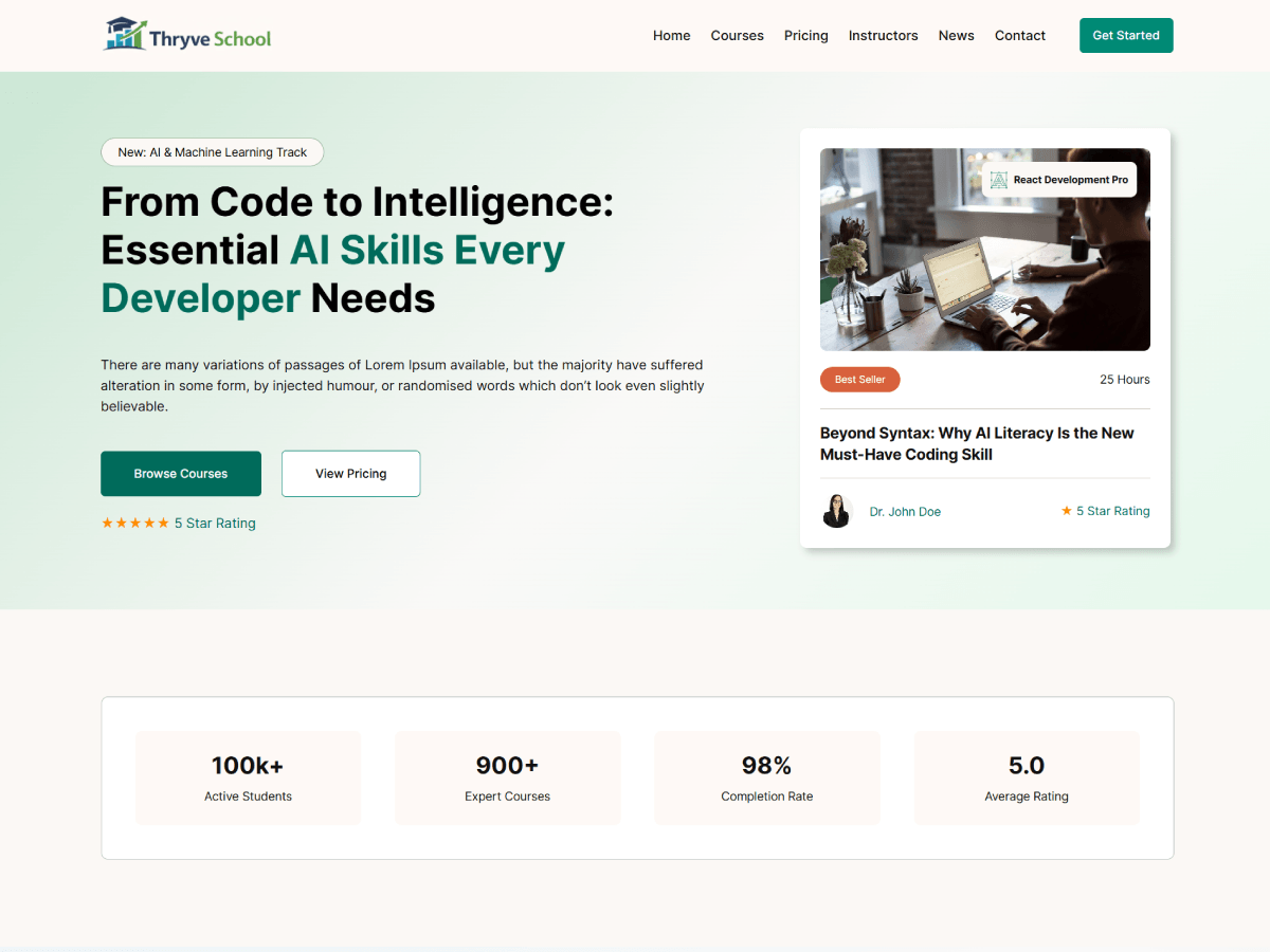 WordPress тема Thryve School