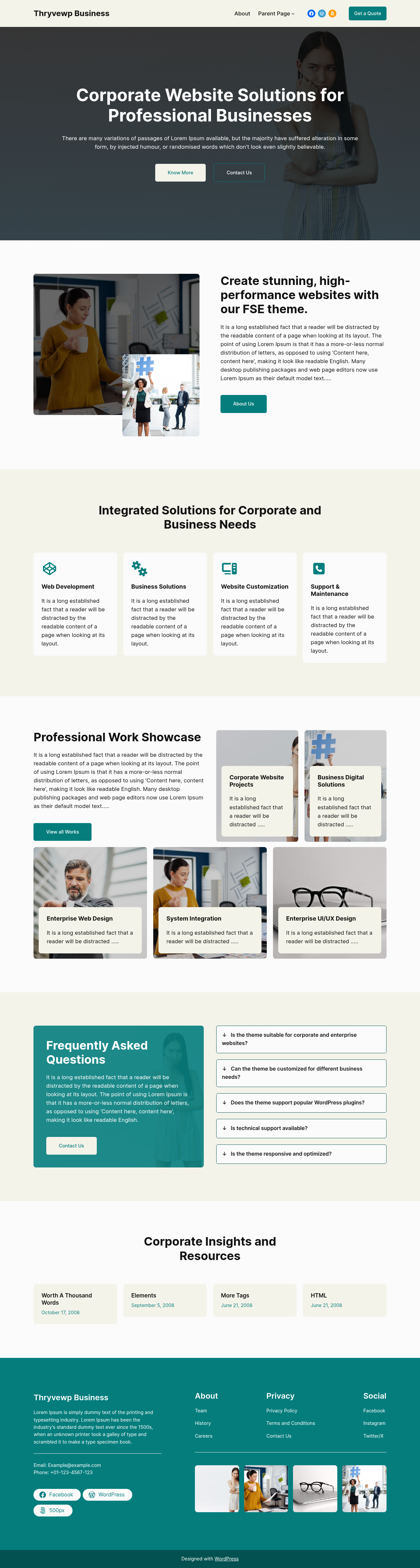 Десктоп (ниже) — Thryvewp Business