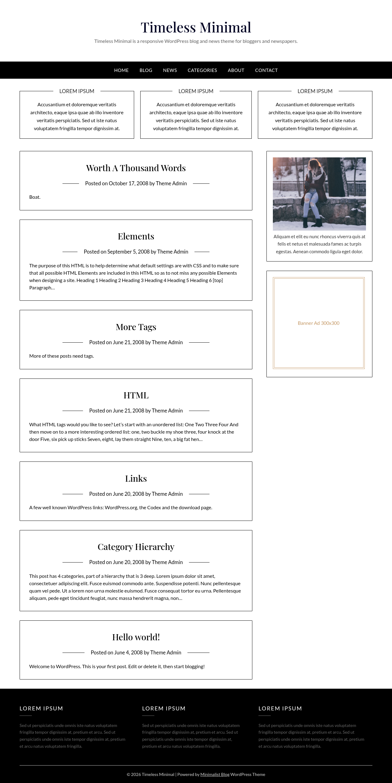 Десктоп (ниже) — Timeless Minimal