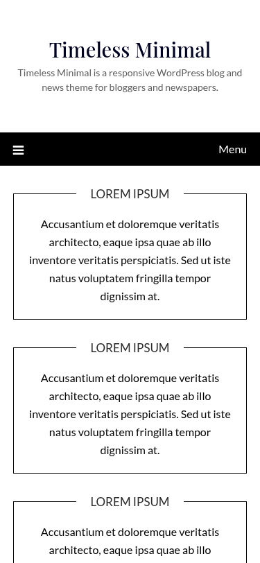 Мобильный вид — Timeless Minimal