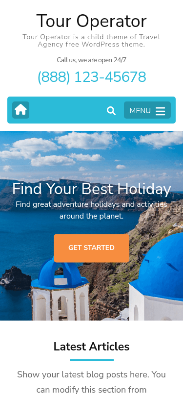 Мобильный вид — Tour Operator