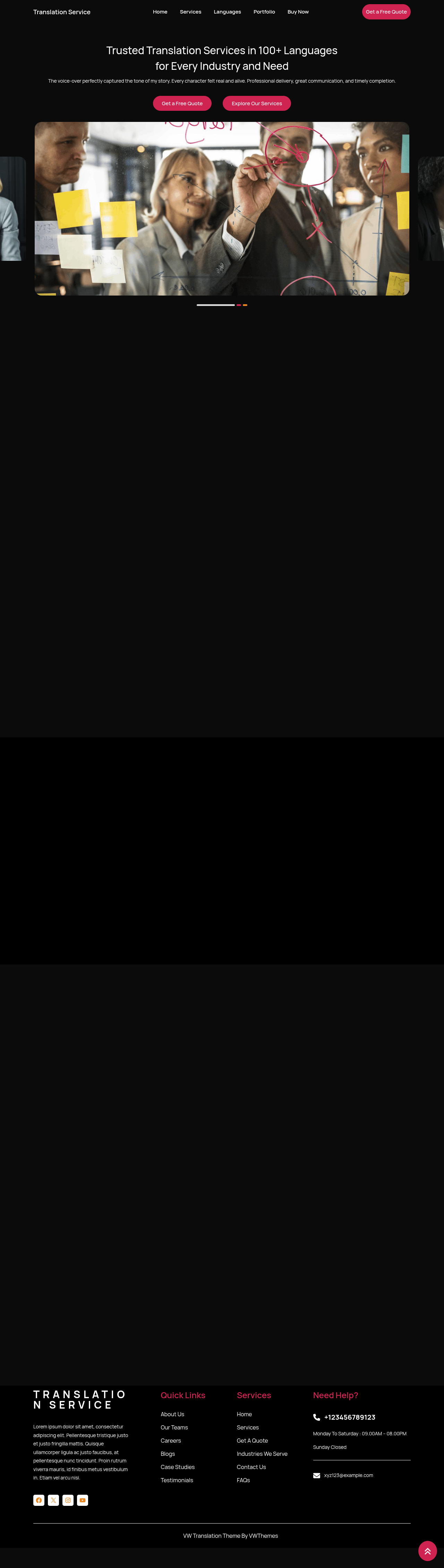 Десктоп (ниже) — Translation Service
