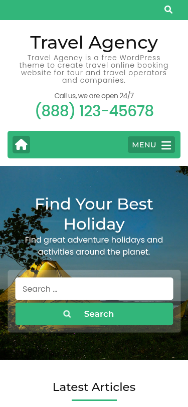 Мобильный вид — Travel Agency