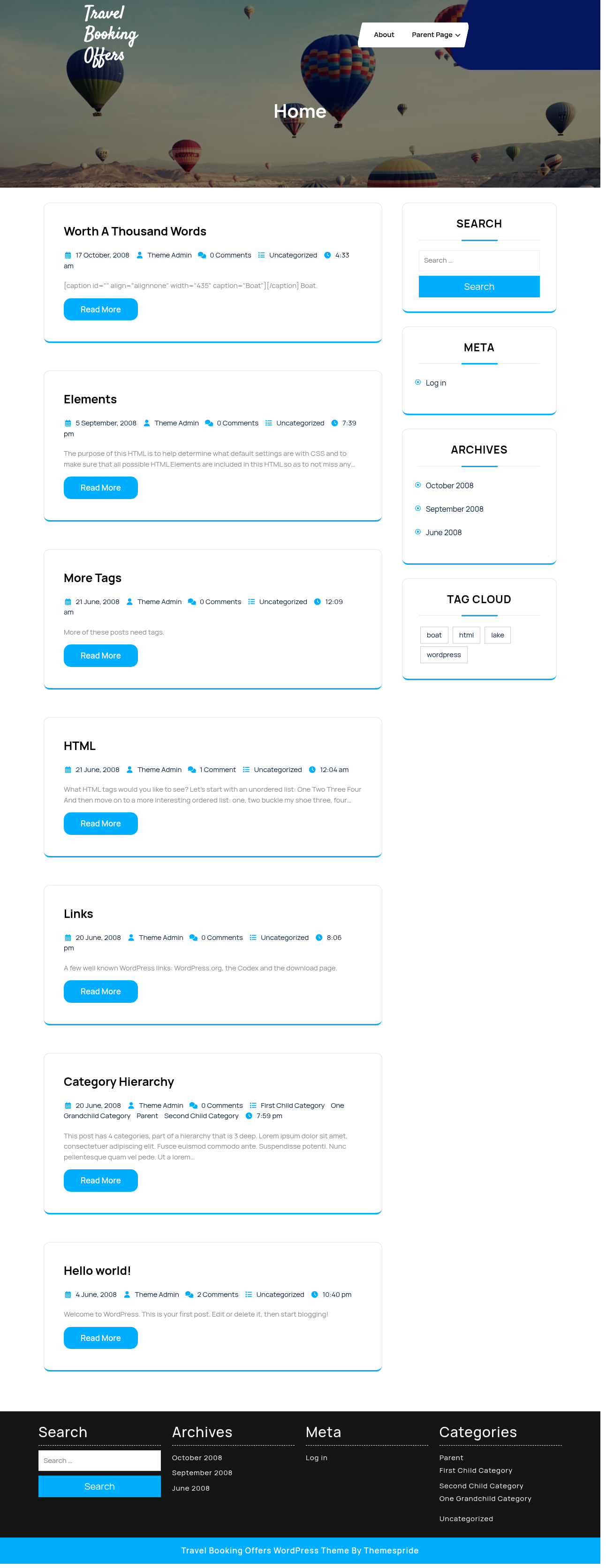 Десктоп (ниже) — Travel Booking Offers