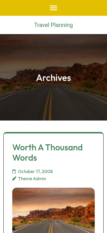 Мобильный вид — Travel Planning
