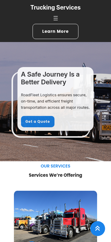 Мобильный вид — Trucking Services