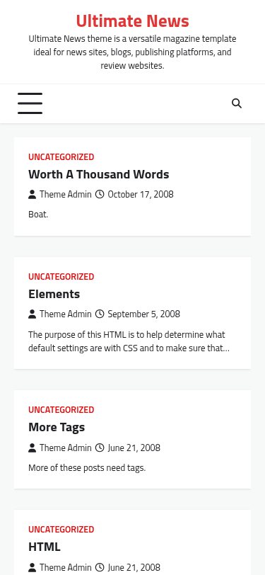 Мобильный вид — Ultimate News