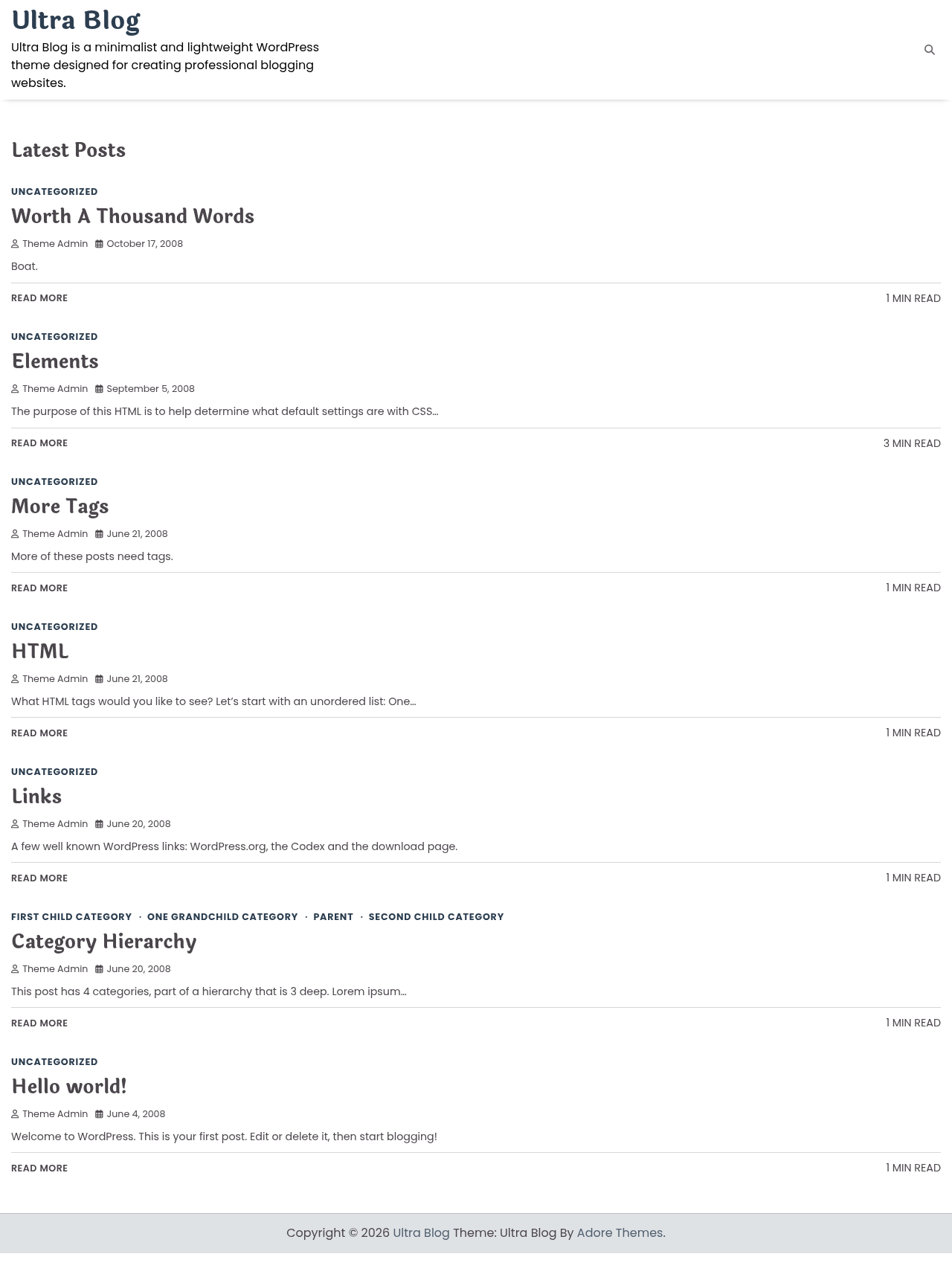 Десктоп (ниже) — Ultra Blog