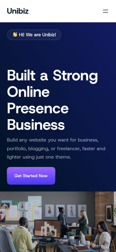 Мобильный вид — Unibiz