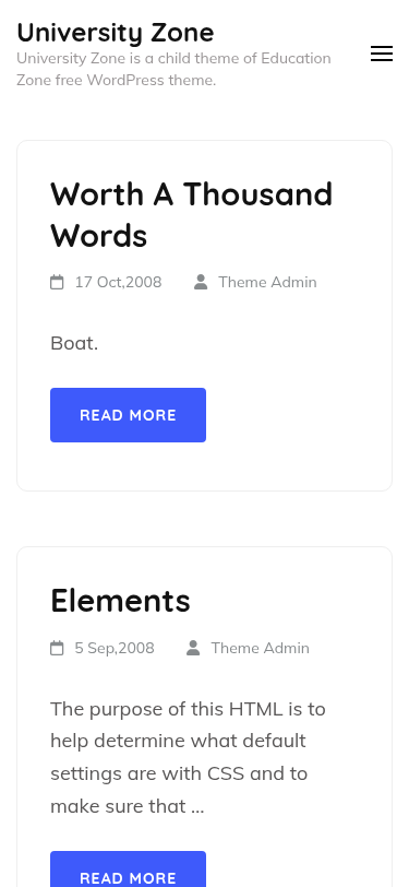 Мобильный вид — University Zone