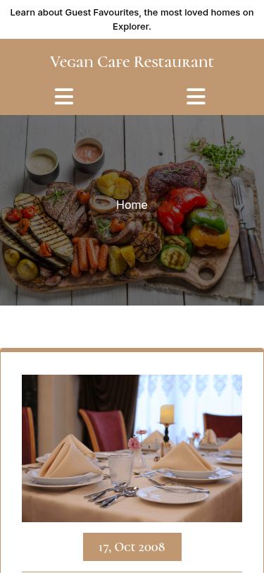 Мобильный вид — Vegan Cafe Restaurant