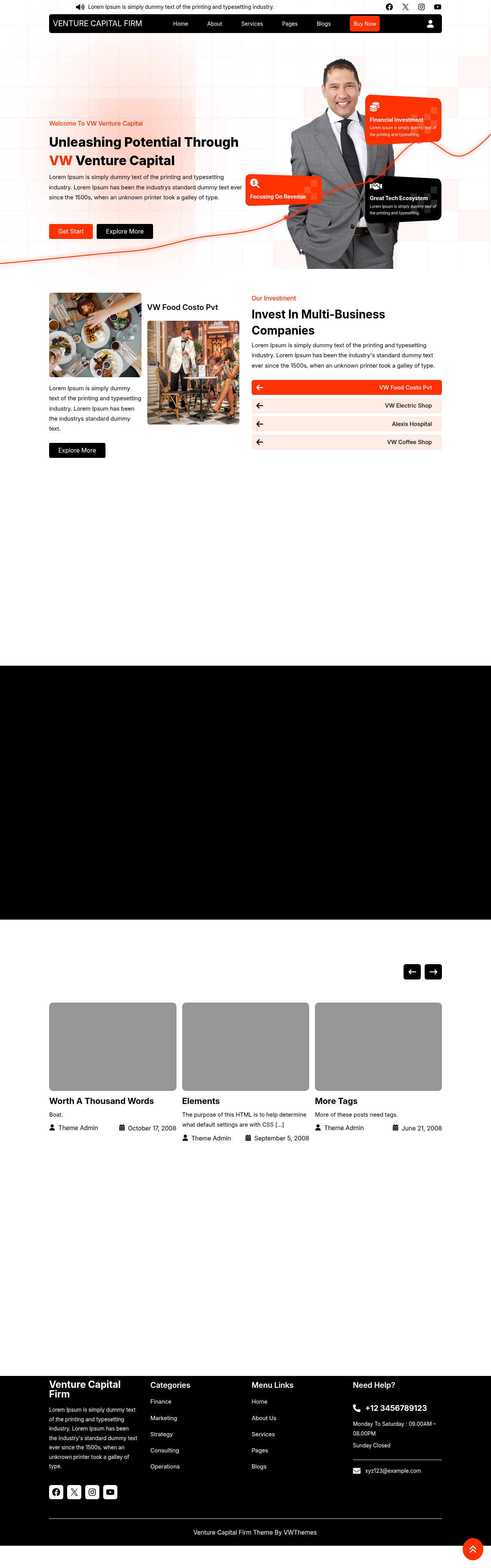 Десктоп (ниже) — Venture Capital Firm